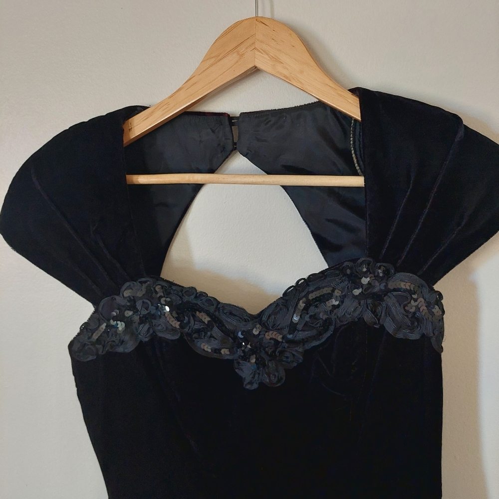 Vintage Y2k Elegant Black Evening Dress Prom - Picture 3 of 6